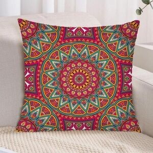 MANDALA PATTERN PRINT THROW PILLOW COVER